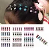 6pc Baby Girls Hair Claw Clips Crystal Rimestones Tiny Hair Clips Colored Flower Hair frange Pin pour enfants