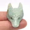 1,5 "Wolf Head Pendant Natural Stone Accessories Diy Handcrafts Healing Crystal Animal Jewelry Quartz Reiki Halsband Dekoration