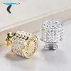 Luxury Gold Czech Crystal Cabinet Door Knobs and Handles Furnitures Cupboard Wardrobe Drawer Dresser Pull and Hidden Handle