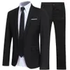 Elegante fit slim fit 2 peças blazer e calça define o casaco de tuxedo de tamanhos de tamanhos de tamanhos disponíveis 240326