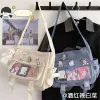 Japanska kawaii crossbody väskor för kvinnor transparent ficka itabag student axel väska handväskor bokpåse jk ita väska flickor bolsa