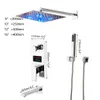 Torayvino Luxury Want Want Seam Set Set Wall Mounted Systems Systems Leash Fall Chrome Digital Display Mixer Water Tap