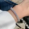 Link Bracelets Fashion Tênis de zircônia cúbica para mulheres punk hiphop luxunhão de casamentos de casamento de casamento de ouro jóias de noiva