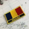 Romania National Flag brodery Patches Badge Bouclier et Pin de forme carrée