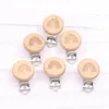 5pcs Belle arc-en-ciel en bois clip de sucette naturel Beech Baby Pacificier Clips Clips Dummy Clips Diy Pacificier Chain