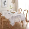 Virka ihålig bordsduk hem dekorativ spets beige tyg bordduk vardagsrum sovrum manteler de mesa rektangulär