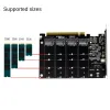 Cards PCIe 3.0 X16 PLX8747 to 4 Port M.2 NVMe SSD Adapter Expansion Card Quad Mkey Nvme to PciE Converter for PC 32G/bps win10 linux