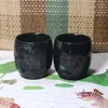 Decoratieve beeldjes Seiko gemaakt King Snake Patroon Graphiet Jade Tea Cup Art Supplies