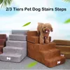 3 strati scale per cani da compagnia flanella pieghevole pieghevole sdraiabile cimera da arrampicata assembly divani rimovibile per cani scale per cani