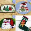 Carpet Segment Embroidery Material Package Christmas Stocking Latch-Hook-Kit DIY Handmade Embroidered Accessory latch hook kleed