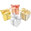 10pcs Boîte de bonbons en papier argenté en or carré Boîtes d'emballage cadeau chocolat