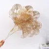 人工黄金の植物プラスチックユーカリの葉のクリスマス装飾偽の花結婚パーティーdiy garlandハンドクラフトフローラル