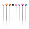 100Pcs/Box 40mm Colorful Round Pearl Head Needles Stitch Straight Push Sewing Pins For Dressmaking DIY Sewing Tools Positioning