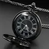 Orologi tascabili Antique Black Gear Hollow Quartz Tascace Padant Necklace Fob Mens DropiShipping Reloj de Bolsillo Y240410