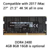 RAMS compatible avec 2017 IMAC 4K 5K 21,5 "27 pouces Mémoire Apple RAM A1418 A1419 4 Go 8 Go 16 Go 32 Go DDR4 2400