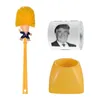 Creative Trump Toilet Brush Solder Donald Trump Brush Brush Head Silicone Bathroom Brushes Limpeza Definir Estátuas Amarelo Brush