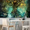 Souhaignant arbres 3d imprimé mur mur suspendu psychédélique décoratif wall lits de lit de lit bohème arbres anciens hippies