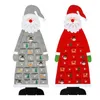 Felt advent kalender tyg jul hängande hänge jultomten claus ornament fyller 24 påfyllbar diy advent kalender hem xmas dekor