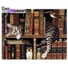 Nouveaux kits de peinture de diamant de bricolage complet Cross Stitch carré Bibliothèque de bibliothèque de diamant Cat Cat Diamond Mosaic Crafts ASF632