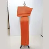 Festklänningar verklig bild lyxig orange aftonklänning formell långärmad båthals paljett satin prom special elegant kvinnor klänning