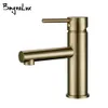 Bagnolux Luxury Morden Brushed Gold Toalettskran One Handtag Trim Badrumsvask Kran Hett och kall badrum Vanity Mixer Tap