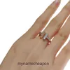 Top grade Designer rings for women Tifancy High version pure silver white Fritillaria inlaid with diamonds double ring made of pure silver and features fashionable
