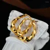 Hoop Earrings Real 18K Gold Twisted Pure AU750 Vintage For Women Fine Jewelry Gift