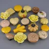 1pc Vintage Europa Mutre os botões de cerâmica de porcelana de cor amarela puxadores de puxadores para crianças maçanetas de guarda -roupa portas de guarda -roupa