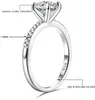 Полосы колец Tigrade 925 Sterling Silver Womens 1,25 CT Круглая карта 5A+кубическое циркониевое обручальное кольцо ореол.