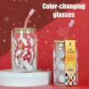 ワイングラスクリスマスガラスカップ手描きの赤いサンタクロース雪だるまカップ色の飲酒
