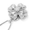 Colliers de pendentif 2024 Nouvelle arrivée Collier de trèfle rotatif Collier pendentif aaa cz couleur argent cristal tourning fleur