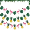 Hawaiian Party Decorations Balloons Latex Bannière Paille Disposable Party Varelle Flamingo Décor Jungle Tropical Party Supplies