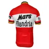 Flandria Red Bicycle Cycling Man Retro MTB Cycl -Kleidungsstück Hemd Kurzarm Bike Enduro Retro Jersey Anzug Tripel Bib Shorts