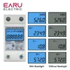 Din-rail Power Energy Meter 5-80A LCD Backlight Digital Display Single Phase Electronic Energy KWh Meter Voltmeter Ammeter Volt