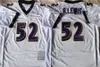 Throwback Football Vintage 20 Ed Reed Jersey Men 75 -årsjubileum Retro 52 Ray Lewis Black Purple White Brodery and Sying for Sport Fans High/Top