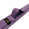 Bow Ties A90 Purple Houndstooth Mens Neckties Hanky Set Fashion Classic Wedding Extra Long Size Gift