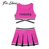 Meisjes cheerleader kostuum sexy crop top met mini geplooide rok kinderen cheerleading uniform schoolmeisjes cosplay outfit sportkleding