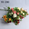 Yo cho kunstmatige bloem 5 kop zijden roos diy bloem arrangement Long stengel nep rose decor bruiloft muur meisje thuis feest decor