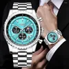 Montre-bracelets Lige Top Mens Watches Quartz Man Watch Imperproof Luminous for Men Date Chronograph Sport Boîte cadeau de bracelet