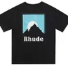 RH Designers Mens Rhude Shirt broderie T-shirts for Summer Mens Tops Letter Polos Shirt Womens Tshirts Vêtements à manches courtes Large PLU 100% coton 357 78