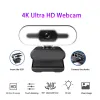 Webcams New 4K UltraClear USB Webcam With Microphone For Desktop PC Camera Broadcast Video Calling Conference Work Fill Light Web Cam