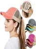 11 Color Criss Cross Ponytail Coton Washed Cotton Snapback Caps Messy Bun Summer Sun Visor Outdoor Baseball Cap Party Party Kjj6647848354