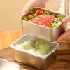 Serviesgoed container fruit snackbox roestvrij staal draagbare opslag vriezer scherper buitenshuis picknick verse lunch bento