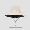NOUVELLE nuance de gel noir printemps et d'été pour femmes, protection contre le visage, Protection UV Chatle de soleil, Big Big Brim Fisherman's Hat