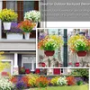 Decoratieve bloemen kunstmatige planten buiten nep bloem groene faux veerdecoratie uv resistent bruiloft decor