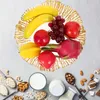 Dijkartikelen Serveer Derecht Glass Schotel Fruitschalen Tafel Hoogteel Tray Multipurpos Gold Decor