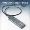 Obudowa Jeyi M.2 NVME NGFF Aluminium Aluminium Free SSD Obudowa, USB3.2 Gen2 Magnetyczny dysk twardy dla M.2 PCIE NVME SSD 2280/60/42/30