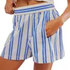 Dames shorts vrouwen gestreepte lounge y2k elastische taille pyjama zomer gaan uit de pinstripe print bokser