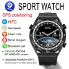 Смотрите 2023 NFC Smart Watch Men 454*454 HD AMOLED Screen GPS Watchs Bluetooth Call Compass Men Sport Smart Wwatch для Huawei Xiaomi+Box