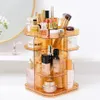 Boîte de rangement de cosmétiques amovibles Grand Organisateur de maquillage rotatif à 360 degrés Organisateur de bijoux en acrylique 2 Colors343J